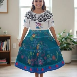 Vibrant Embroidered Dress – Size 7/8 Girls